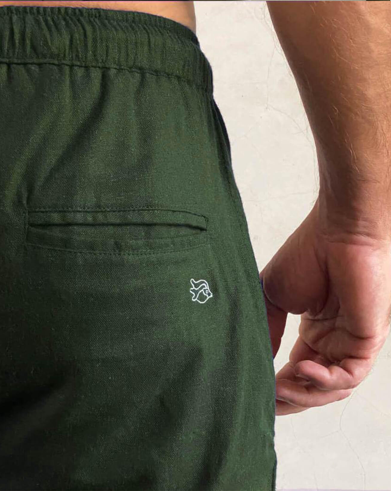 MYKONOS Linen Pant - Green - CRASQI
