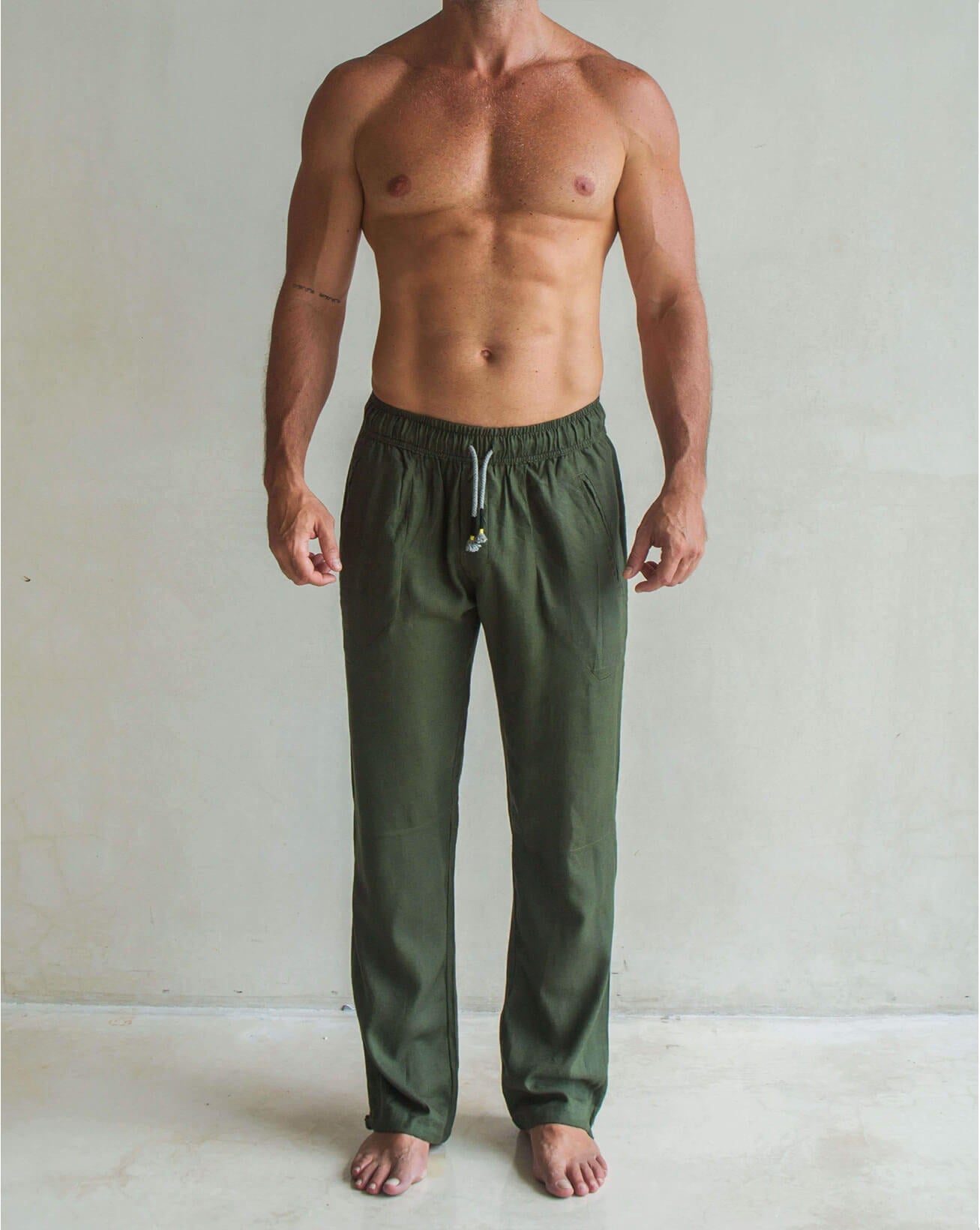 MYKONOS Linen Pant - Green - CRASQI