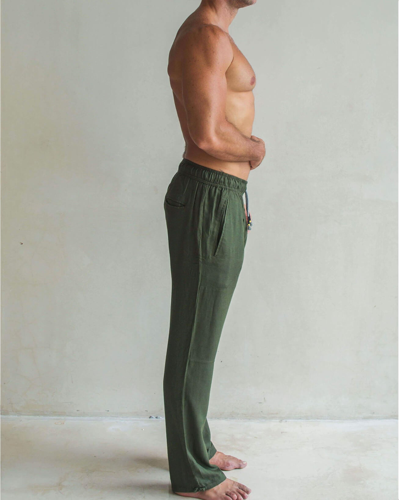 MYKONOS Linen Pant - Green - CRASQI